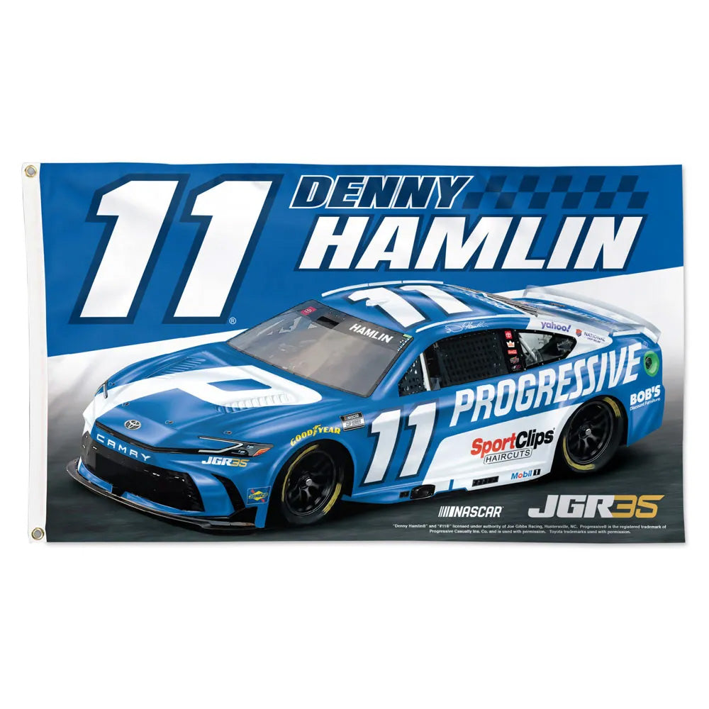 Denny Hamlin 2026 Progressive #11 Car 3x5 Flag NASCAR