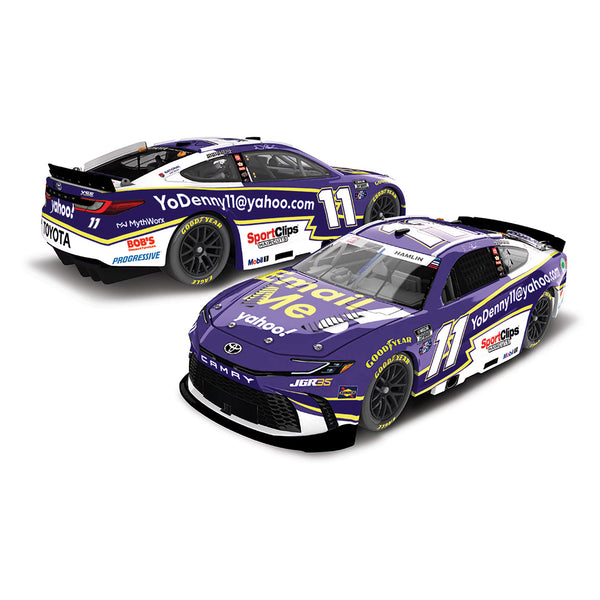 Denny Hamlin Color Chrome Yahoo! Email Me 1:24 2026 Diecast Car #11 NASCAR