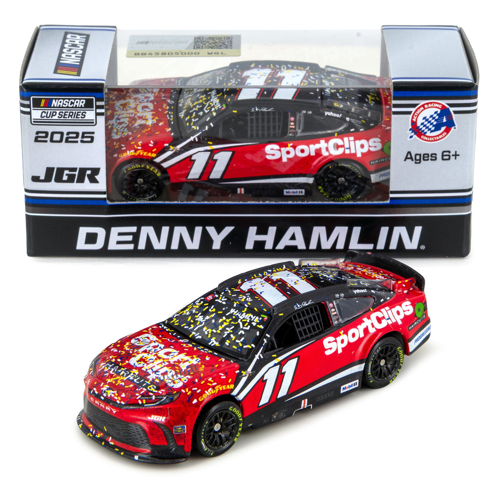 Denny Hamlin Darlington Race Win 1:64 Standard 2025 Diecast Car #11 SportClips NASCAR