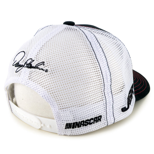 Denny Hamlin 2025 Striped #11 Mesh Hat Black/White NASCAR