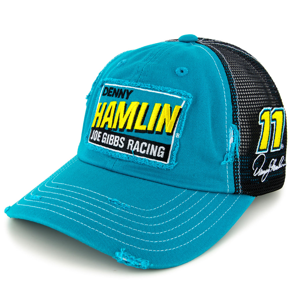 Denny Hamlin 2025 Vintage Patch Hat Green/Black #11 NASCAR