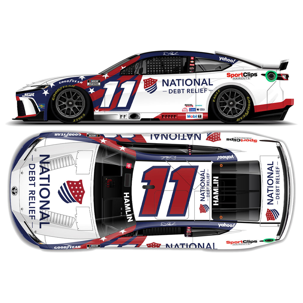 Denny Hamlin ELITE National Debt Relief 1:24 2025 Diecast Car #11 NASCAR