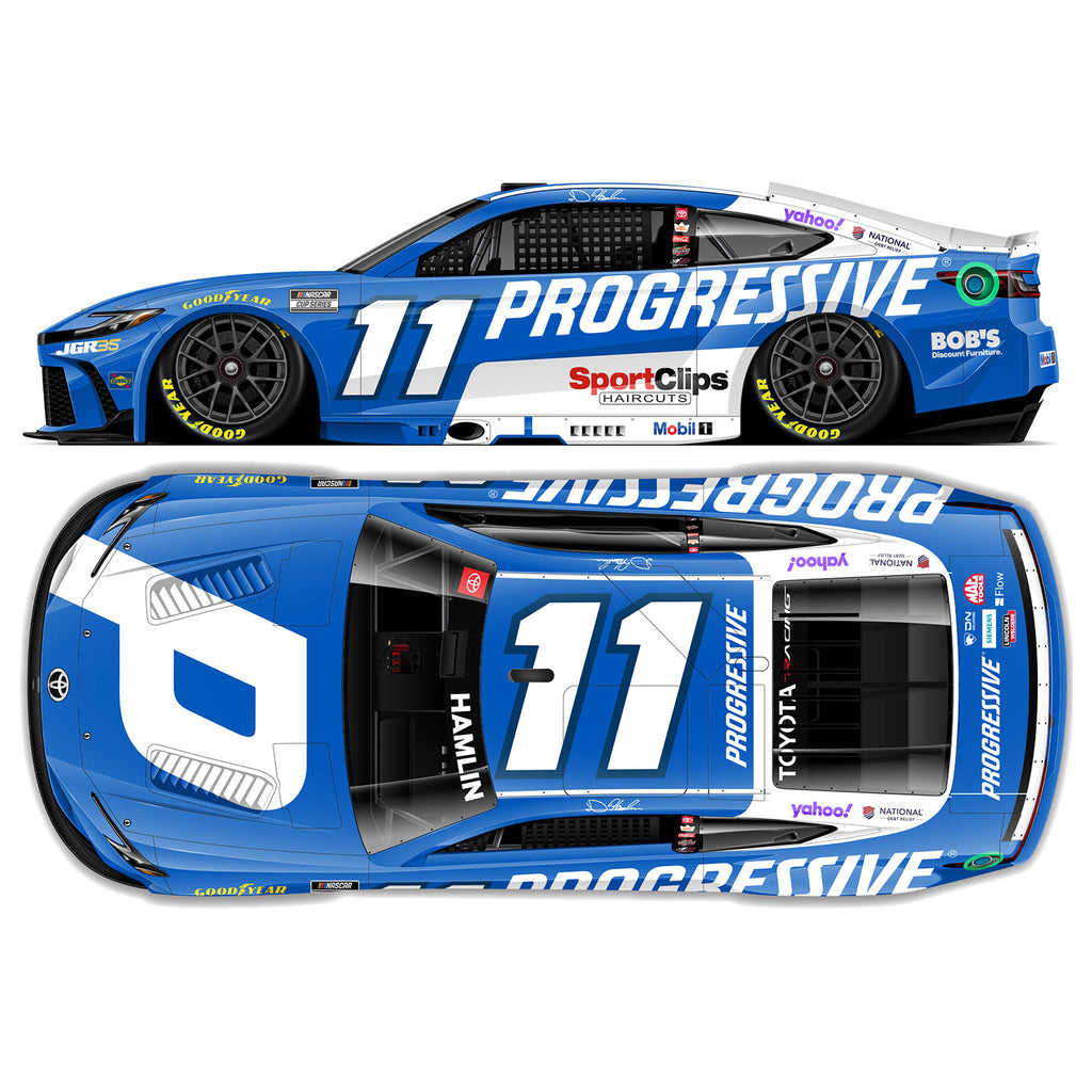 Denny Hamlin Progressive 1:24 Color Chrome 2026 Diecast Car #11 NASCAR