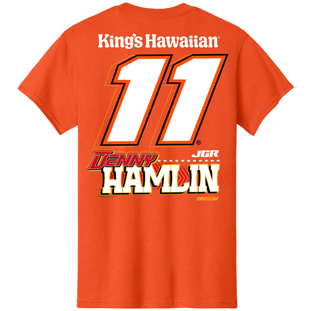Denny Hamlin 2025 King's Hawaiian Car 2-Spot T-Shirt Orange #11 NASCAR