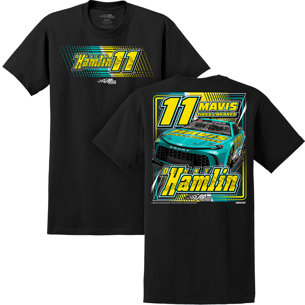 Denny Hamlin 2024 Mavis Black 2-Spot T-Shirt #11 NASCAR