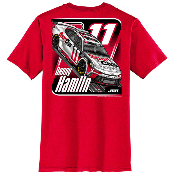 Denny Hamlin 2025 Sport Clips Red 2-Spot T-Shirt #11 NASCAR