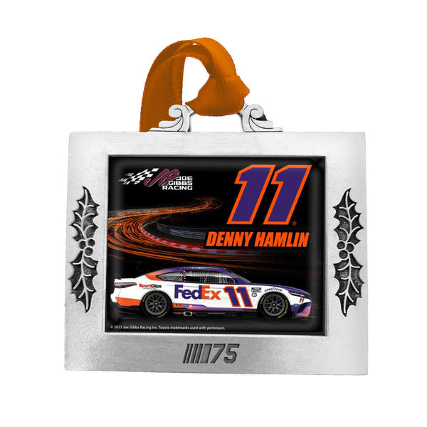 Denny Hamlin 2023 Pewter Picture Frame Christmas Ornament #11 NASCAR