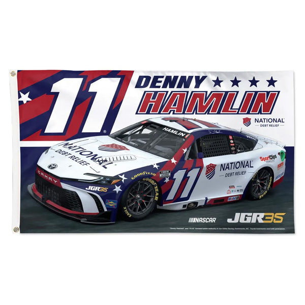 Denny Hamlin 2026 National Debt Relief Scheme Car #11 NASCAR 3x5 Flag