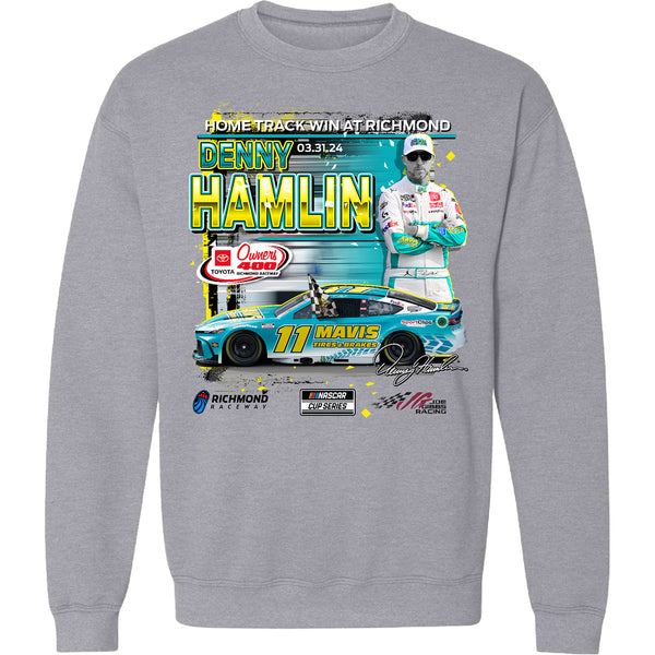 Denny Hamlin 2024 Richmond Race Win Crewneck Sweatshirt Mavis #11 NASCAR