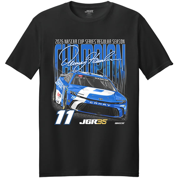 Denny Hamlin 2026 NASCAR Cup Series Regular Season Champion T-Shirt Black #11 Progressive