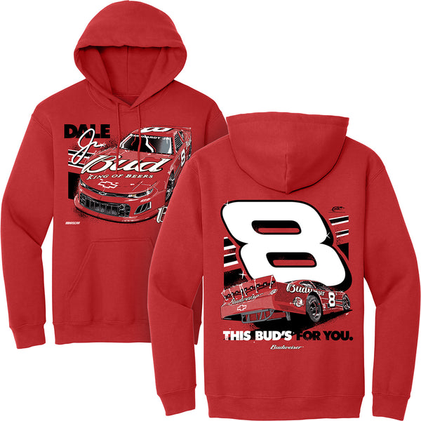 Dale Earnhardt Jr 2024 Bud #8 Red 2-Spot Hoodie