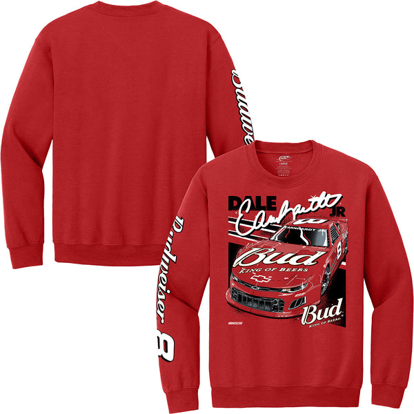 Dale Earnhardt Jr 2024 Bud #8 Red 2-Spot Crewneck Sweatshirt