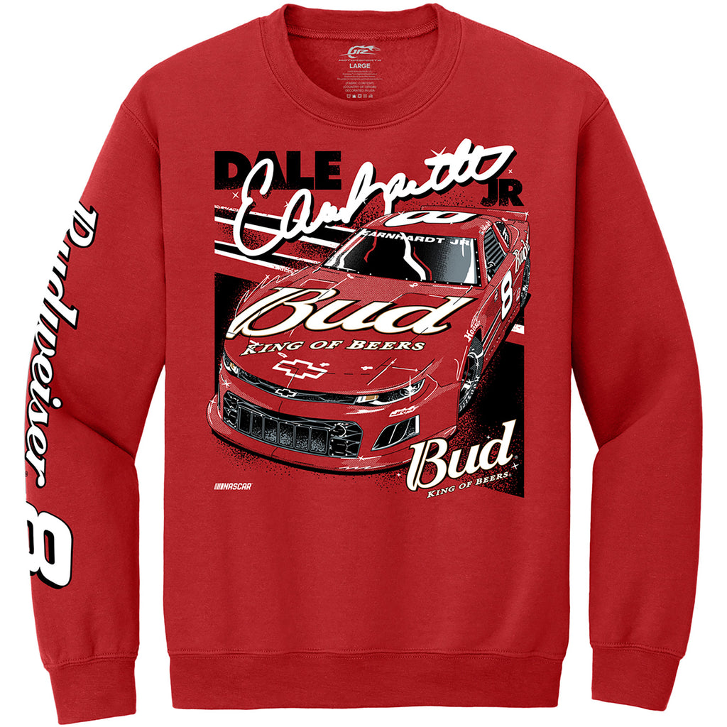 Dale Earnhardt Jr 2024 Bud #8 Red 2-Spot Crewneck Sweatshirt