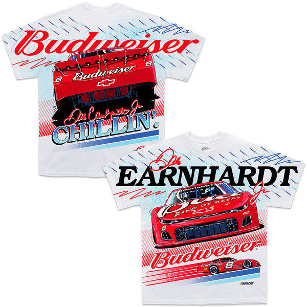 Dale Earnhardt Jr 2024 Bud #8 Breaking Ice Total Print White T-Shirt