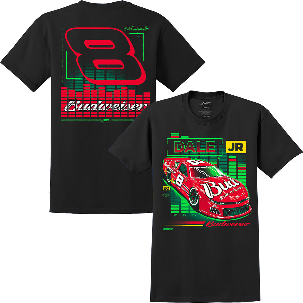 Dale Earnhardt Jr 2024 Bud Energized #8 Black 2-Spot T-Shirt