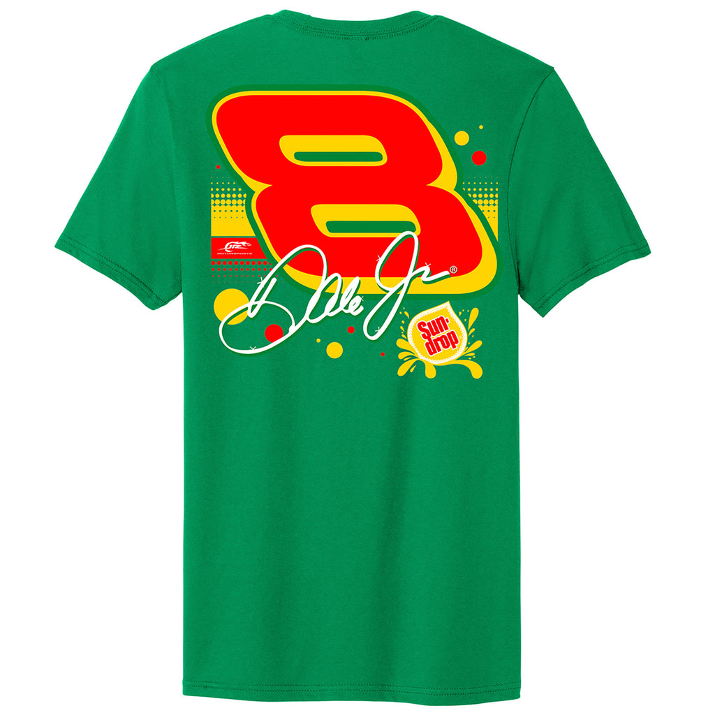 Dale Earnhardt Jr 2025 Sun Drop #8 Late Model Green 2-Spot T-Shirt