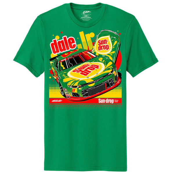 Dale Earnhardt Jr 2025 Sun Drop #8 Late Model Green 2-Spot T-Shirt