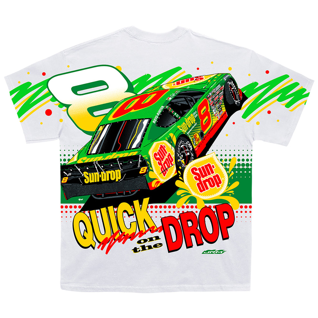 Dale Earnhardt Jr 2025 Sun Drop #8 Total Print White T-Shirt