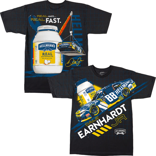 Dale Earnhardt Jr 2024 Hellmann's #88 Total Print Black T-Shirt NASCAR