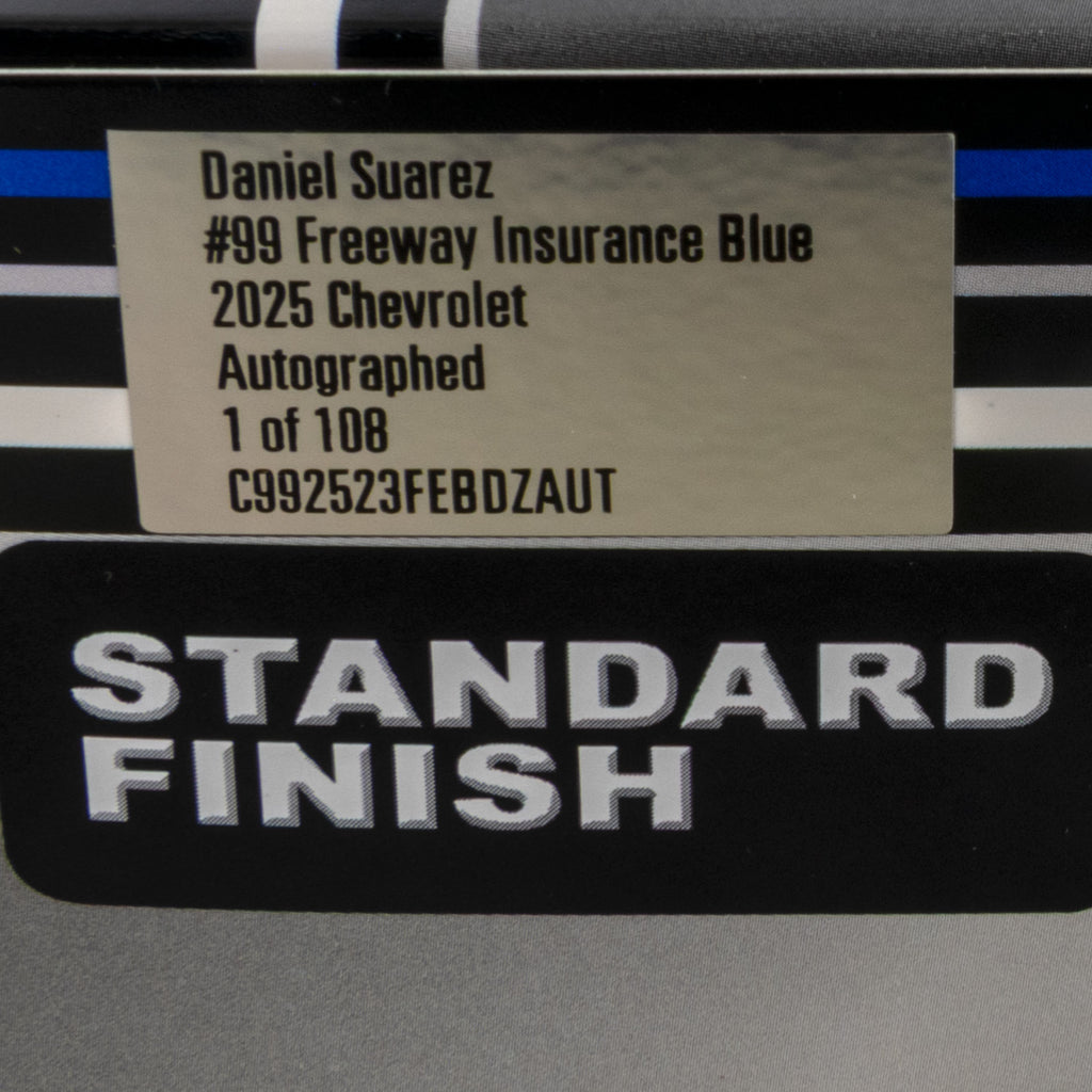 Daniel Suarez Autographed Freeway Insurance Blue 1:24 Standard 2025 Diecast Car Hand Signed #99 NASCAR