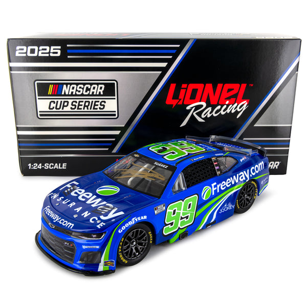 Daniel Suarez Autographed Freeway Insurance Blue 1:24 Standard 2025 Diecast Car Hand Signed #99 NASCAR