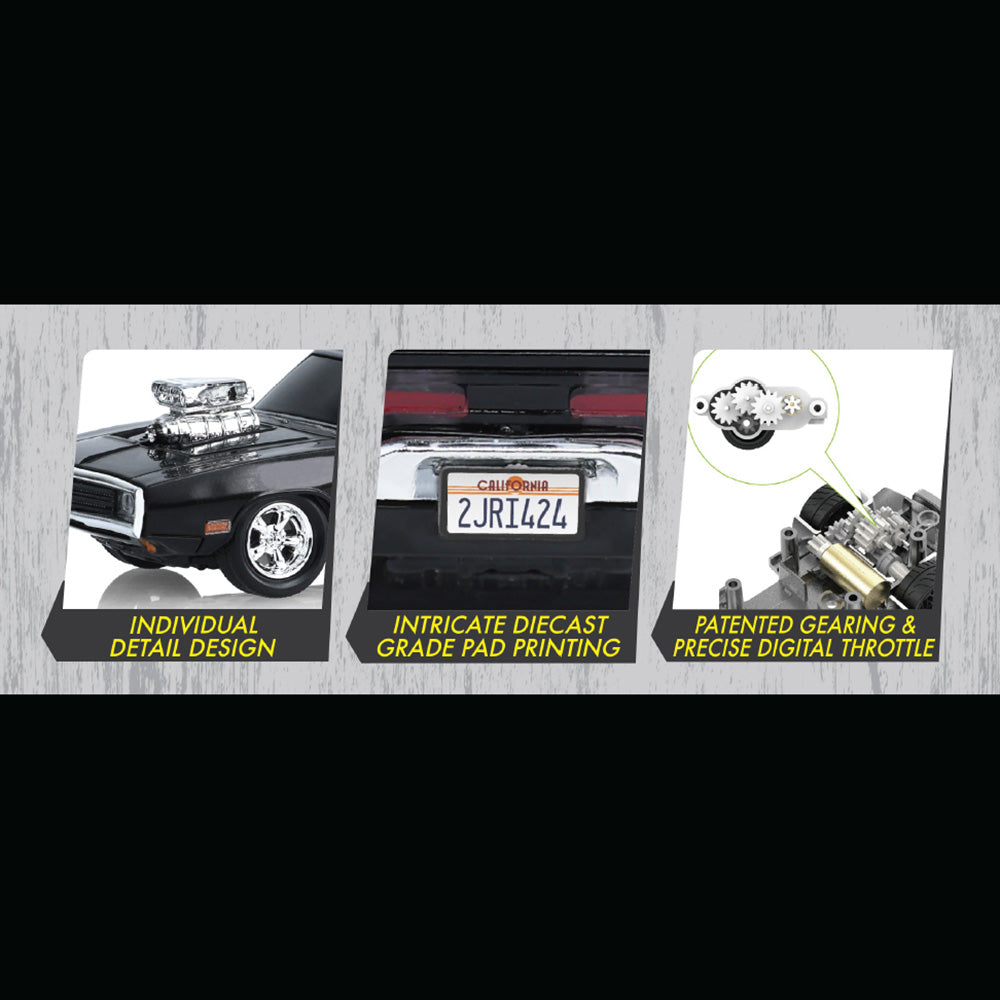 Greenlight 1:64 The Fast & The Furious "Dom's 1970 Charger" Remote Controlled Diecast In Motion Combo Set