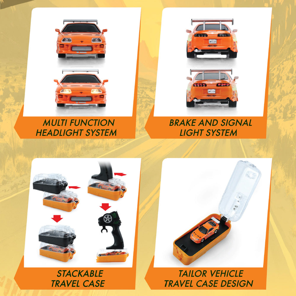Greenlight 1:64 The Fast & The Furious "Brian's 1994 Supra" Remote Controlled Diecast In Motion Combo Set