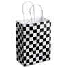 Checkered Flag Black and White Gift Paper Bag with Handle