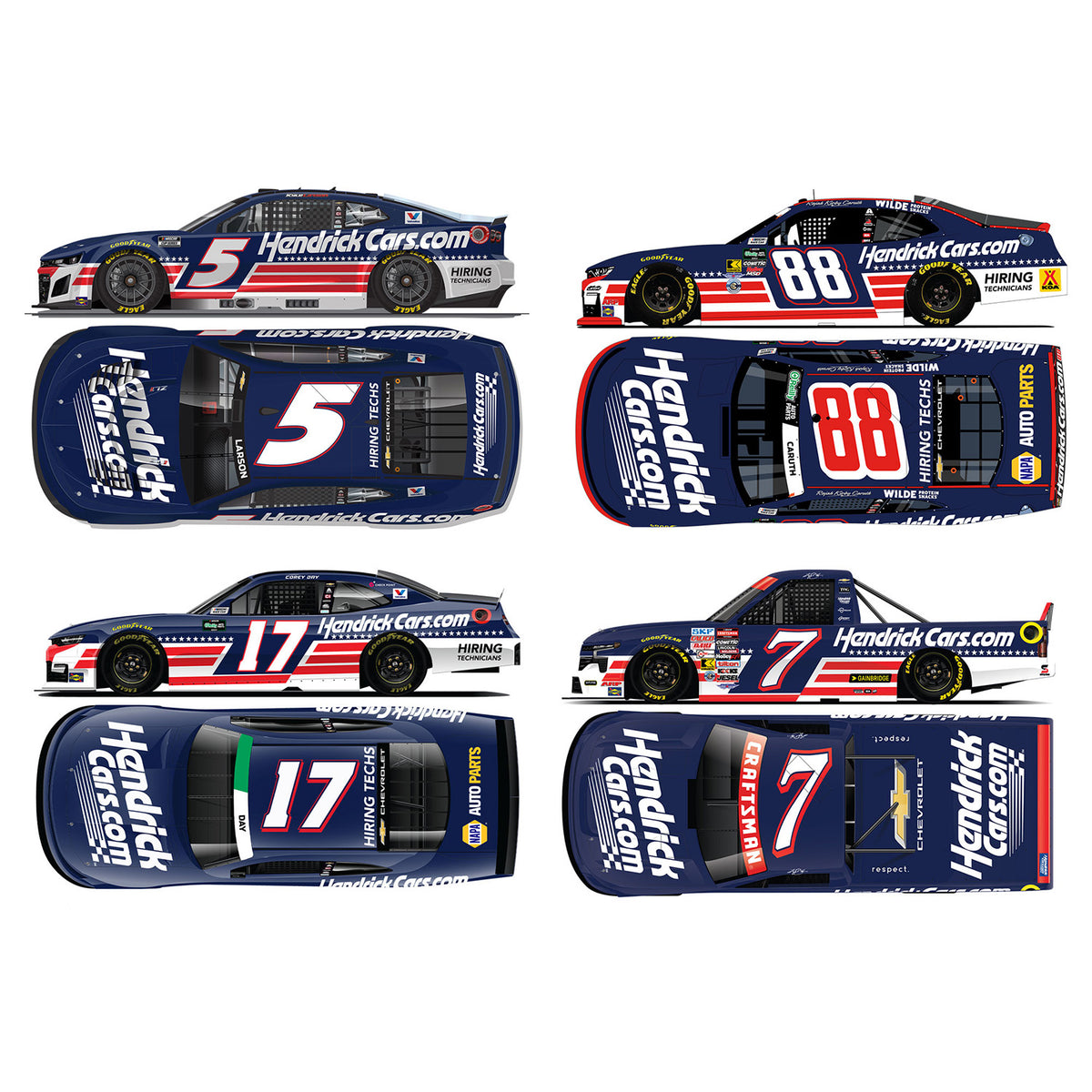 HendrickCars Kyle Larson / Rajah Caruth / Corey Day / Kyle Busch 1
