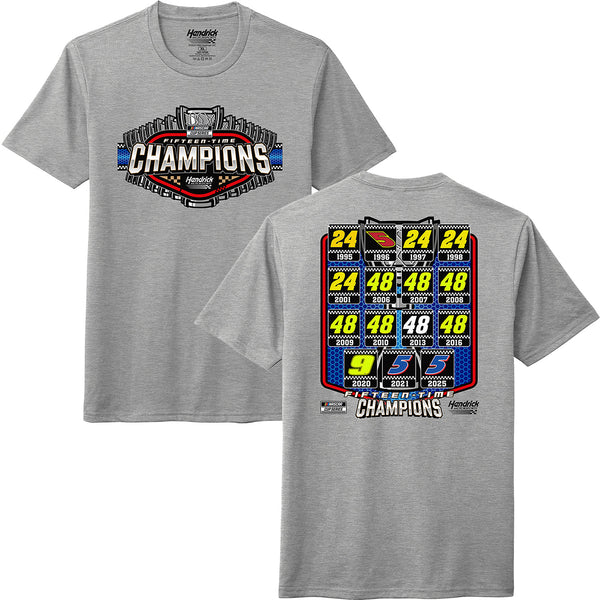 Hendrick Motorsports 15-Time Champion T-Shirt Gray