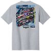 HMS Kyle Larson / Chase Elliott / William Byron / Alex Bowman 2026 San Diego Race the Base Paint Schemes 2-Spot Classic Ink T-Shirt Gray
