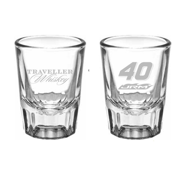 Justin Allgaier 2025 Traveller Whiskey #40 JR Motorsports Shot Glass NASCAR JRM