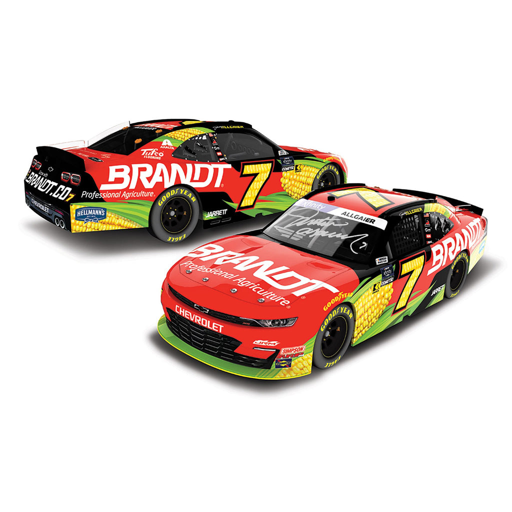 Justin Allgaier Autographed Brandt Xfinity Series 1:24 Standard 2025 Diecast Car Hand Signed #7 NASCAR