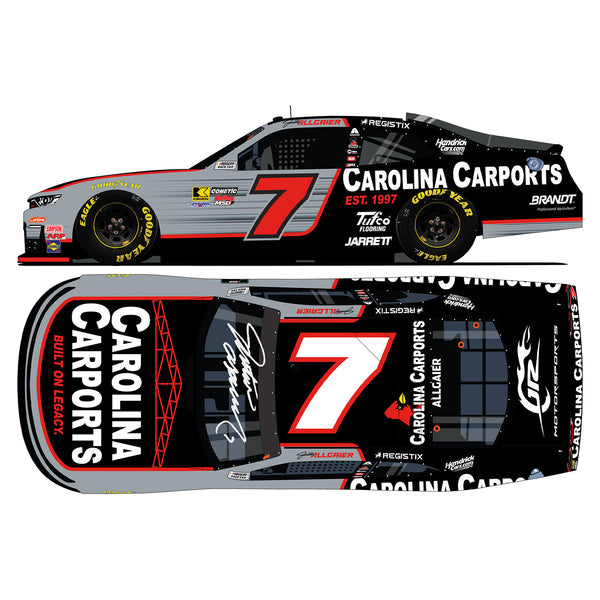 Justin Allgaier Autographed Carolina Carports 1:24 Standard 2026 Diecast Car #7 NASCAR