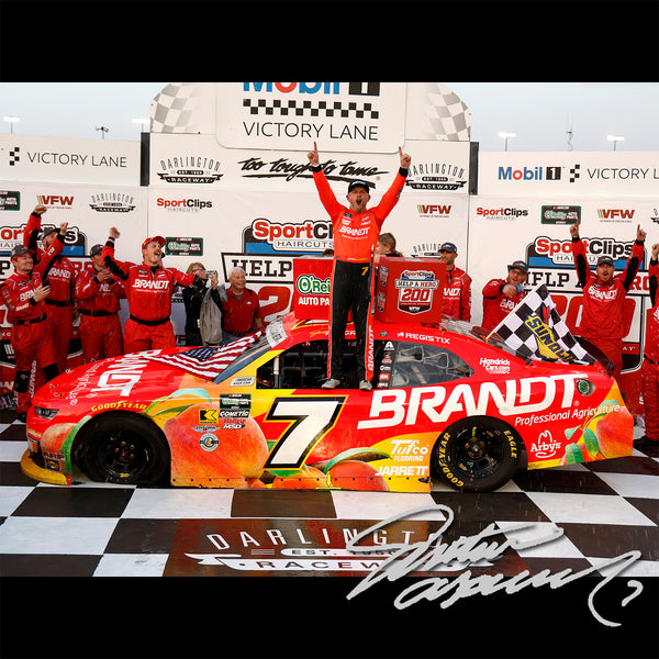 Justin Allgaier Autographed Darlington Race Win 1:24 Standard 2026 Diecast Car #7 NASCAR