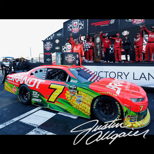 Justin Allgaier Autographed Martinsville Race Win 1:24 Standard 2026 Diecast Car #7 NASCAR