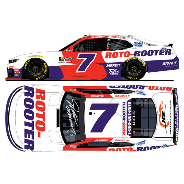 Justin Allgaier Autographed Roto-Rooter 1:24 Standard 2026 Diecast Car #7 NASCAR