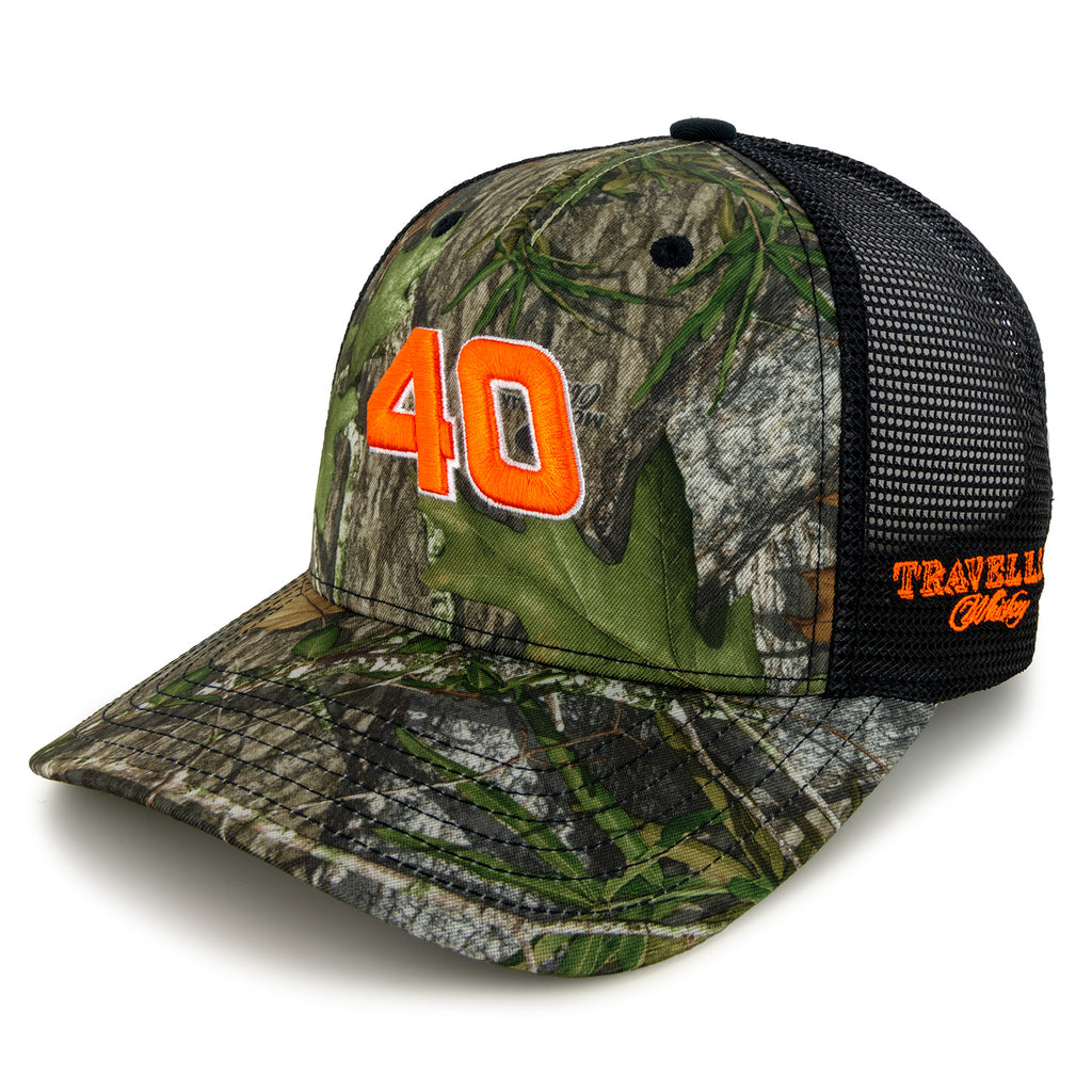Justin Allgaier 2025 Traveller Whiskey #40 JR Motorsports Camo Snapback Mesh Hat NASCAR