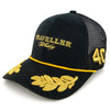 Justin Allgaier 2025 Traveller Whiskey #40 JR Motorsports Gold Leaf Snapback Mesh Hat Black NASCAR JRM