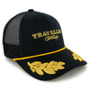 Justin Allgaier 2025 Traveller Whiskey #40 JR Motorsports Gold Leaf Snapback Mesh Hat Black NASCAR JRM