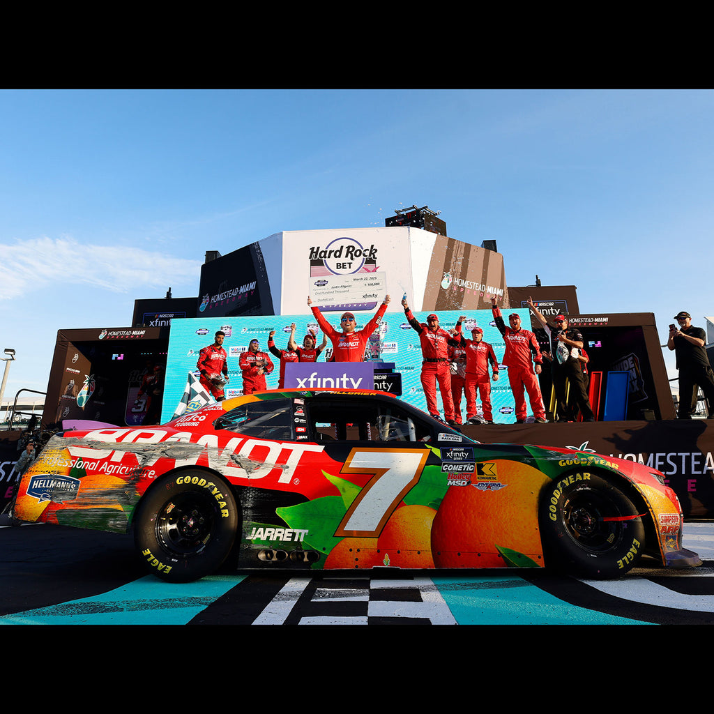 Justin Allgaier Homestead-Miami Xfinity Series Race Win 1:64 Standard 2025 Diecast Car #7 Brandt NASCAR