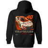 Justin Allgaier 2025 Traveller Whiskey #40 JR Motorsports 2-Spot Hoodie Black NASCAR JRM