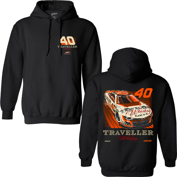 Justin Allgaier 2025 Traveller Whiskey #40 JR Motorsports 2-Spot Hoodie Black NASCAR JRM