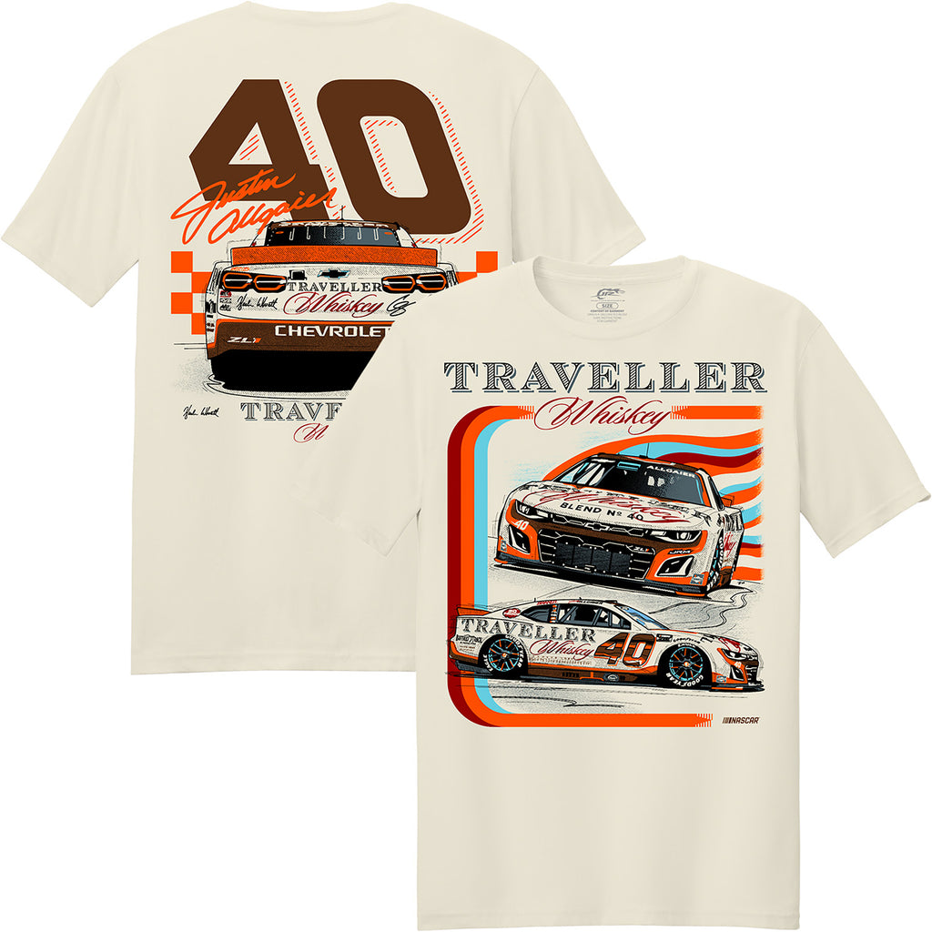 Justin Allgaier 2025 Traveller Whiskey Daytona Bound #40 JR Motorsports T-Shirt NASCAR JRM