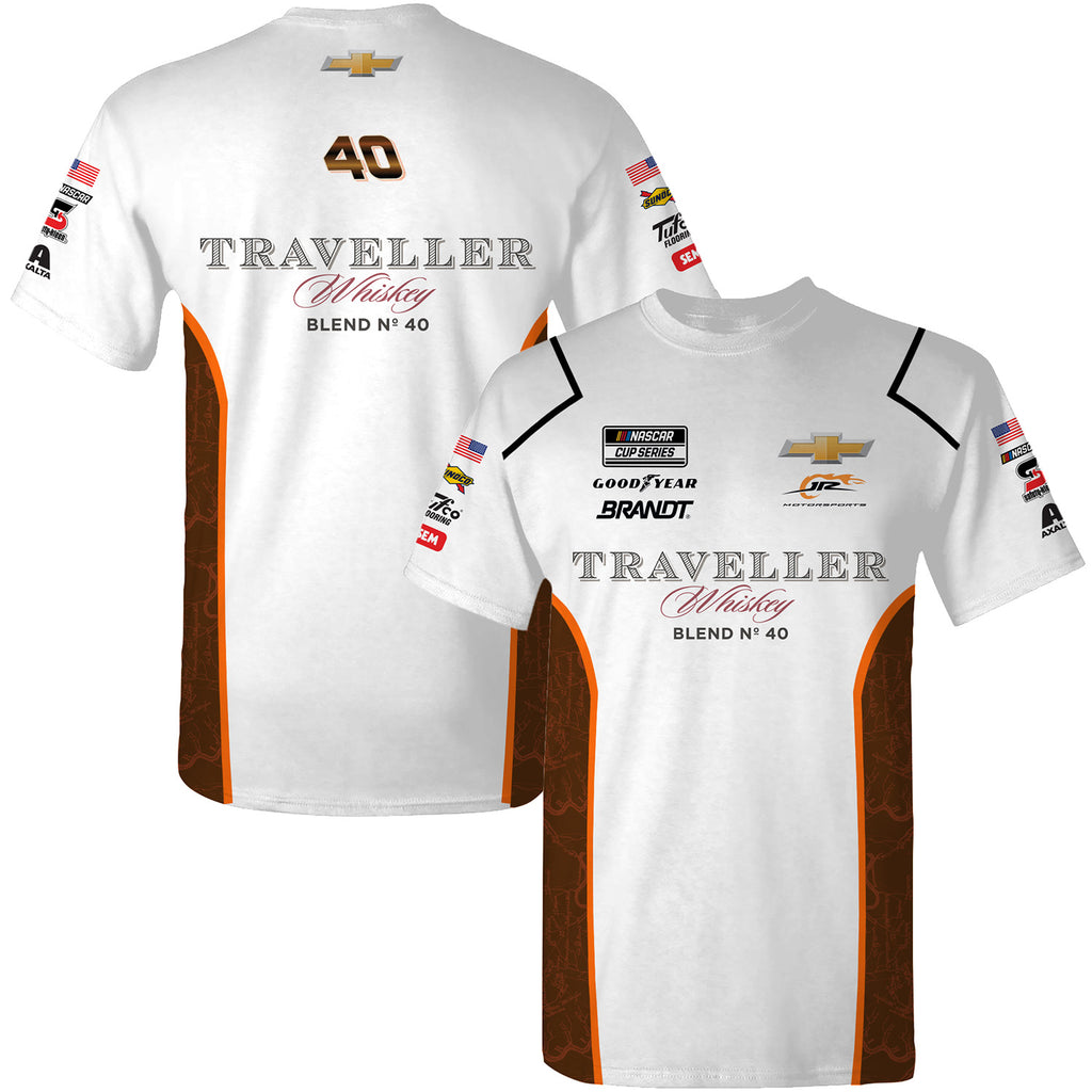 Justin Allgaier 2025 Traveller Whiskey #40 JR Motorsports Sublimated Uniform Pit Crew T-Shirt NASCAR JRM