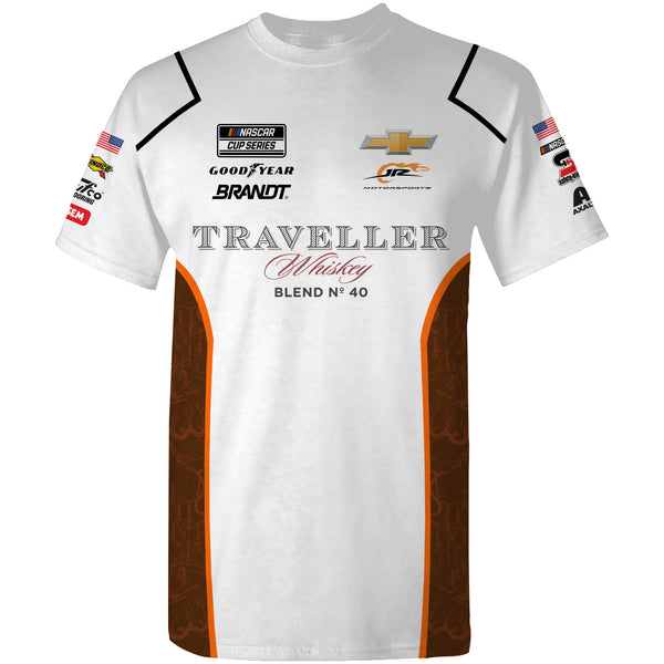 Justin Allgaier 2025 Traveller Whiskey #40 JR Motorsports Sublimated Uniform Pit Crew T-Shirt NASCAR JRM