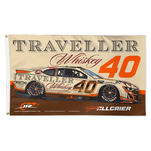 Justin Allgaier 2025 Traveller Whiskey #40 JR Motorsports 3x5 Flag NASCAR JRM