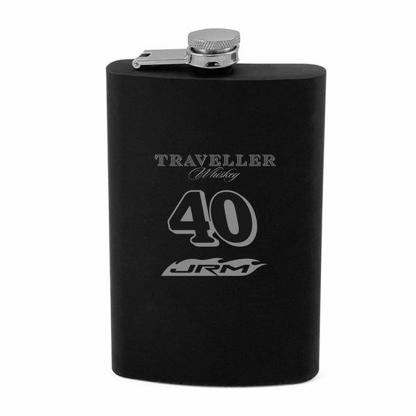 Justin Allgaier 2026 Traveller Whiskey #40 Blake Matte Laser Engraved 8oz Flask