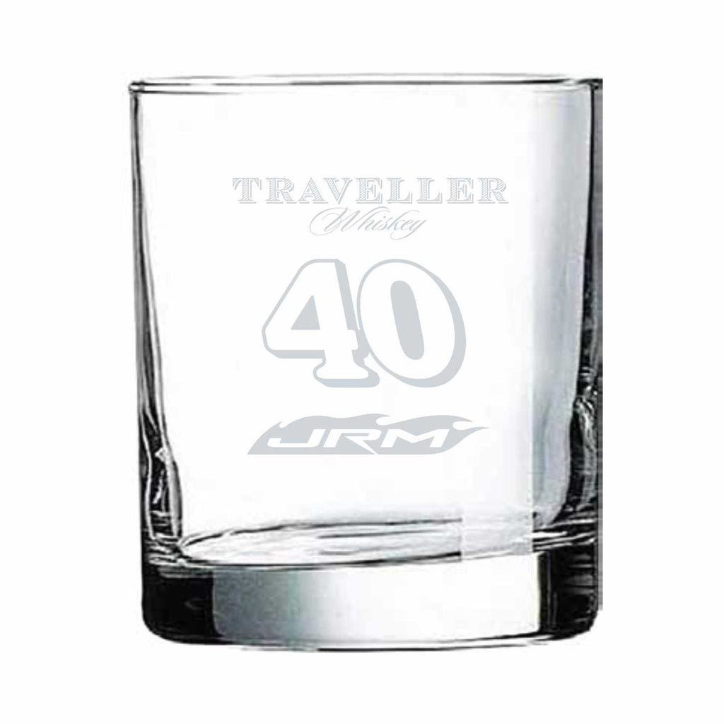 Justin Allgaier 2026 Traveller Whiskey #40 JR Motorsports 11oz Rocks Glass