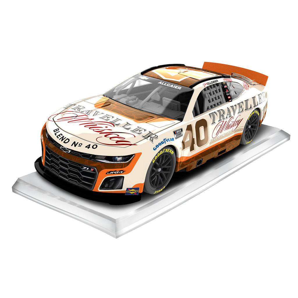 Justin Allgaier Traveller Whiskey #40 JRM Cup Debut 1:64 Standard Chassis 2025 Diecast Car w/ Acrylic Case